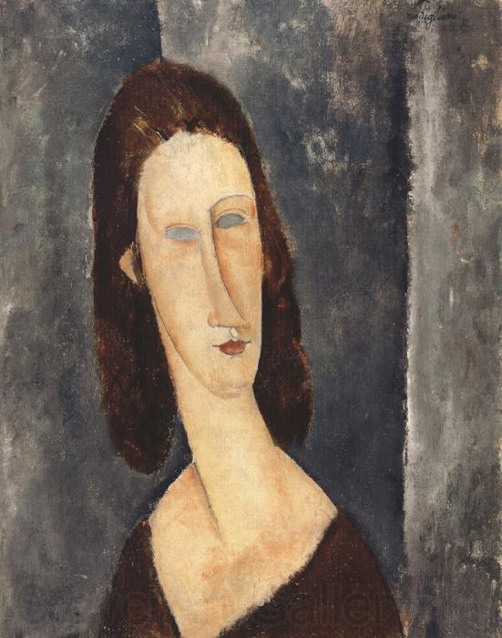 Amedeo Modigliani Blue Eyes or Portrait of Madame Jeanne Hebuterne (mk39) Norge oil painting art